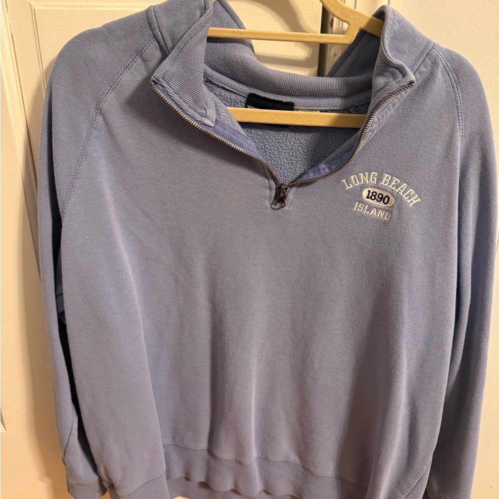 Light Blue Long Beach Island Est 1890 Women's Quarter-Zip Sweatshirt